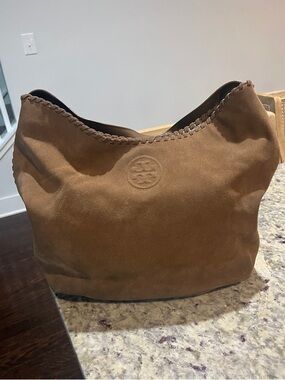 Tory Burch Tan Suede Shoulder Hobo